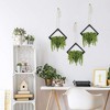 AuldHome Design Artificial Floral Pick Hanging Vases 3pk; Boho Farmhouse Style Wood Faux Plant Greenery Hangers Wall Decor - 4 of 4