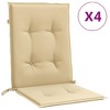 vidaXL Lowback Chair Cushions 4 pcs Melange Beige 39.4"x19.7"x1.6" Fabric - 2 of 4
