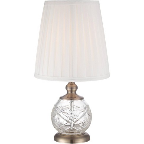 Regency Hill Traditional Accent Table Lamp 15 High Crystal Sphere Brass Pleated White Empire Shade For Bedroom Bedside Nightstand Target