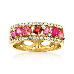 Ross-Simons 1.17 ct. t.w. Multi-Gemstone Ring in 18kt Gold Over Sterling - 1 of 4