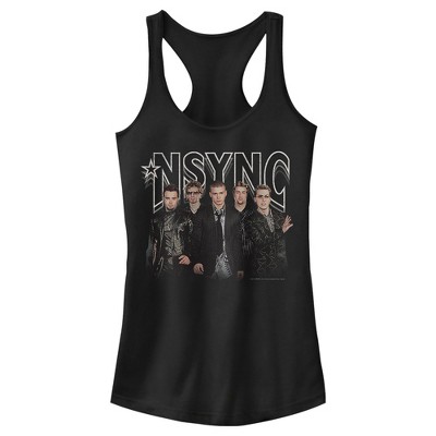 Juniors Womens NSYNC Rocker Band Pose Racerback Tank Top