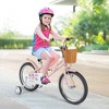Costway 12"/14"/18" Kids Bike with Height Adjustable Handlebar Seat Basket Bell Training Wheels Beige/Green/Pink - 2 of 4