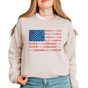 Simply Sage Market American Bow Flag Coquette Sweatshirt - 1 of 4