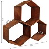 Sunnydaze Indoor/Outdoor Heavy-Duty Steel Hexagon Honeycomb Fire Pit or Fireplace Firewood Log Rack Holder - 30" - Oxidized Rust Finish - 3 of 4