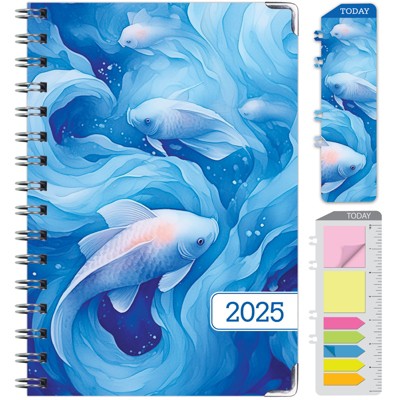 Global Printed Products Hardcover CY 2025 Fashion Planner - 5.5"x8" (Blue Koi)