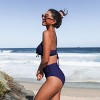 Women's Solid Shirred High Waist Bikini Bottom - Cupshe - 4 of 4