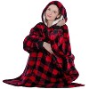 PAVILIA Faux Shearling Wearable Blanket Hoodie, Cozy Oversized Hooded Sweatshirt Adults, Warm Fleece Big Pocket - 2 of 4