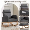 Rocking Chair Upholstered Rocking Chair for Nursery with Rubber Wood Legs, Comfy High Backrest, Side Pockets - 4 of 4