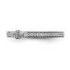 Black Bow Jewelry 14k White Gold, White Topaz & 1/8 Ctw Diamond Stackable Ring - 4 of 4