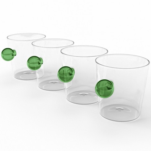Glass Tea Cups Set with Handle, Clear Coffee Mugs Set of 6