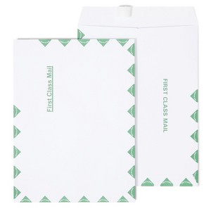 MyOfficeInnovations First Class Catalog Envelopes 9"L x 12"H White and Green 100/BX 486929 - 1 of 4