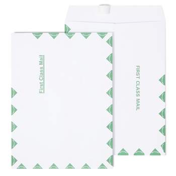 MyOfficeInnovations First Class Catalog Envelopes 9"L x 12"H White and Green 100/BX 486929