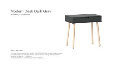 Modern Kids' Desk Dark Gray - Pillowfort™