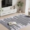 Washable Striped Area Rug, Non-Slip Modern Carpet for Living Room or Bedroom, Soft Low Pile Stain-Resistant Floor Cover - 3 of 4