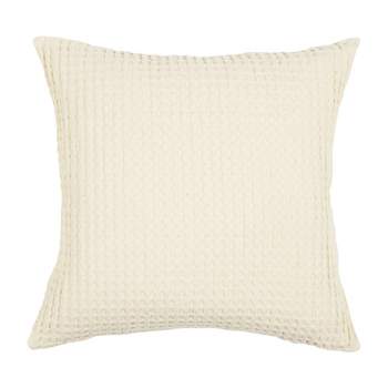 KAF Home Jumbo Waffle Decorative Pillow With Feather Insert