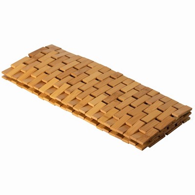 Medium Natural Bamboo Foldable Non-Slip Bath Mat