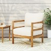 Christopher Knight Home Ellendale Outdoor Acacia Wood Club Chair with Cushions,Teak and White - 2 of 4