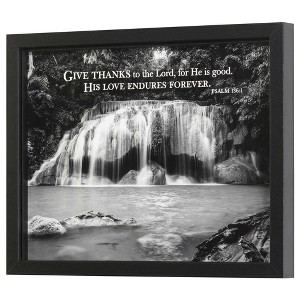 Dicksons Give Thanks to The Lord Black and White Waterfall 15 x 12 MDF Wall and Table Top Frame - 1 of 3
