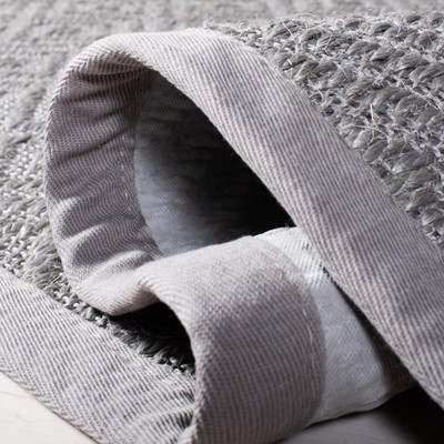 Light Grey Hand-Knotted Sisal Area Rug 2' x 3'
