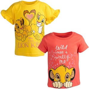 Disney Lion King Cars Super Kitties Winnie the Pooh Minnie Mouse Girls 2 Pack T-Shirts Little Kid to Big Kid - 1 of 4