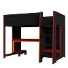 Merax Wood Gaming Loft Bed with Built-in Desk, LED Lights, Wardrobe, and Drawer - 4 of 4