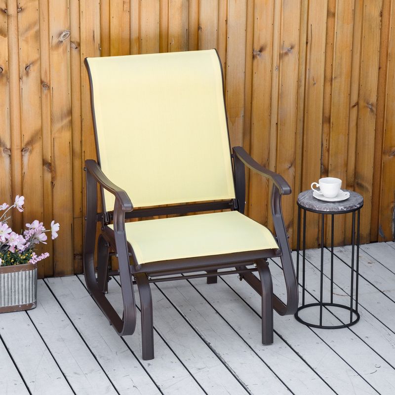 Outsunny Outdoor Swing Glider Chair, Patio Mesh Rocking Chair with Steel Frame for Backyard, Garden and Porch, 2 of 7