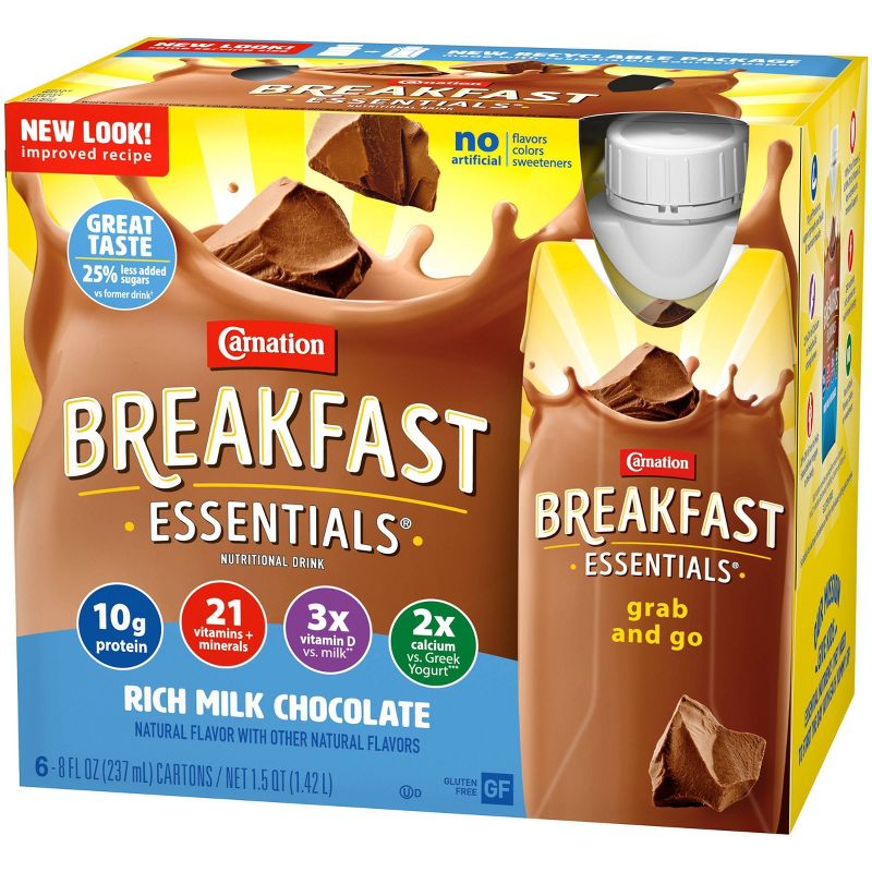 Carnation Breakfast Essentials Ready to Drink Rich Milk Chocolate - 6ct/48 fl oz, 4 of 9