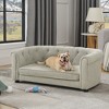 SpassWay Contemporary Linen Pet Sofa with Arc-Shaped Backrest 22" x 38" Dark Grey Cozy Dog Bed for Medium Large Dogs - 2 of 4