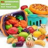 Cutting Play Food Toy, 2 Color Baskets, 115 pcs Fake Fruits Vegetables, Pretend Kitchen, Birthday Gift - 4 of 4