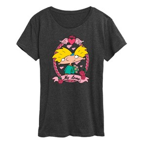 Women's - Hey Arnold! - Valentine's My Love Short Sleeve Graphic T-Shirt - 1 of 4