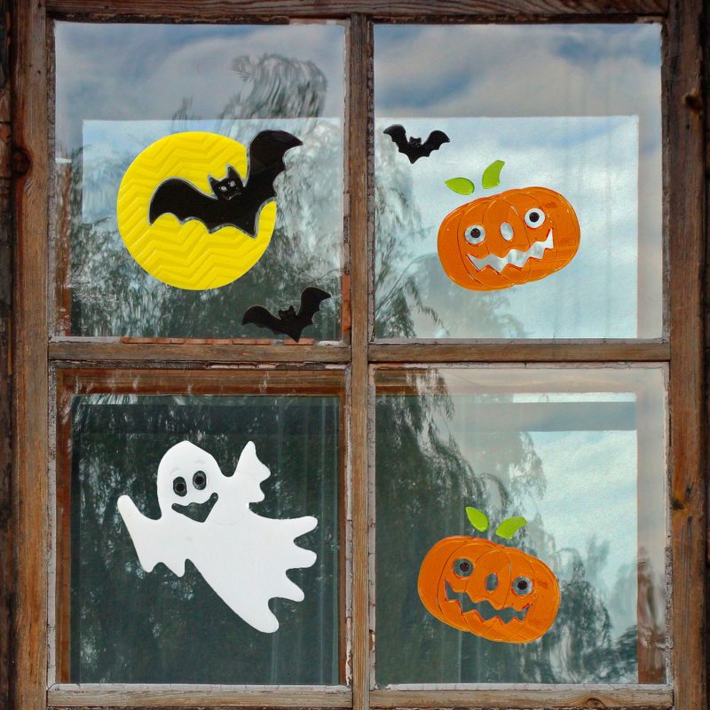 Northlight 11-Piece Ghost and Pumpkin Halloween Gel Window Clings, 2 of 3