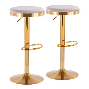 Set of 2 Dakota Glam Adjustable Barstools - LumiSource - 1 of 4