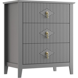 Bedroom Dressing Table with 3 Drawers, 28" Wide Modern Chest of Drawers with Metal Handles, Wooden Storage Cabinet for Bedroom, Living Room, Hallway - 1 of 4