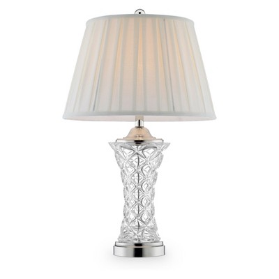 28.5" Traditional Clear Glass Table Lamp with 3Way Switch (Includes CFL Light Bulb) Silver - Ore International