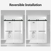 VYNXARIA 56-60 inches W *76 inches H Frameless Double Sliding Soft-Close Shower Door in Matte Black,3/8 inches (10mm) Thick SGCC Tempered Glass Door - 2 of 4