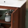 FURNIinspire Bathroom Storage Cabinets Vintage Bathroom Vanity, Standing Bathroom Organizer With Ceramic Sink, Iron Legs, Brown, 18.25"*30"*34" - 4 of 4