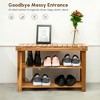 Hrinhom 27.6"W Natural Acacia Wood 2-Tier Shoe Rack Bench - 4 of 4
