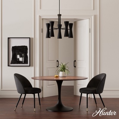 Zola 26" Matte Black 10-Light Mid-Century Modern Chandelier