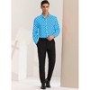Lars Amadeus Men's Button Down Long Sleeves Casual Polka Dots Print Shirts - 3 of 4