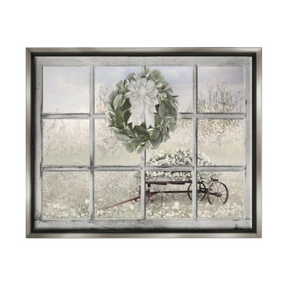 Stupell Industries Rustic Meadow Floral Wagon Framed Canvas