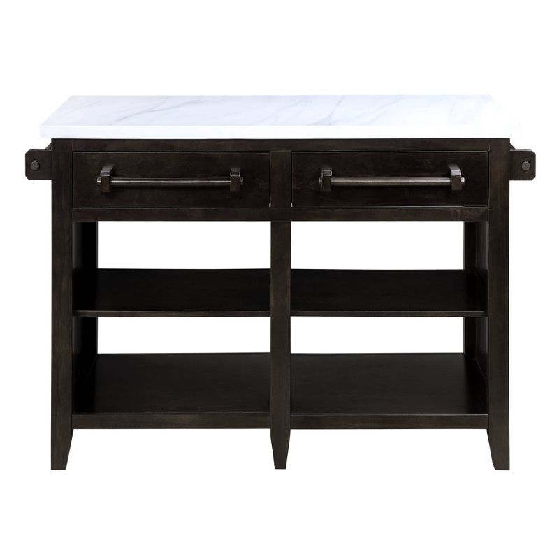 50&#34; Darwid Kitchen Carts And Islands Marble Top and Espresso Finish - Acme Furniture, 6 of 9