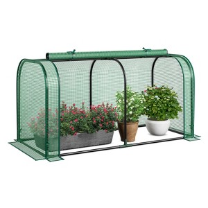 Tangkula Portable Mini Greenhouse 47" x 22" x 24" Outdoor Green House with Roll-Up Door - 1 of 4
