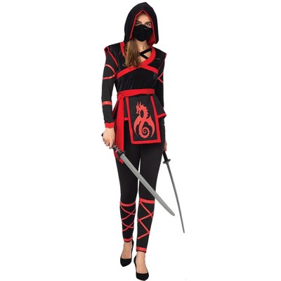 SYNCFUN Women's Halloween Costume Ninja Style Cosplay Costume with Mask for Halloween Dress up Party