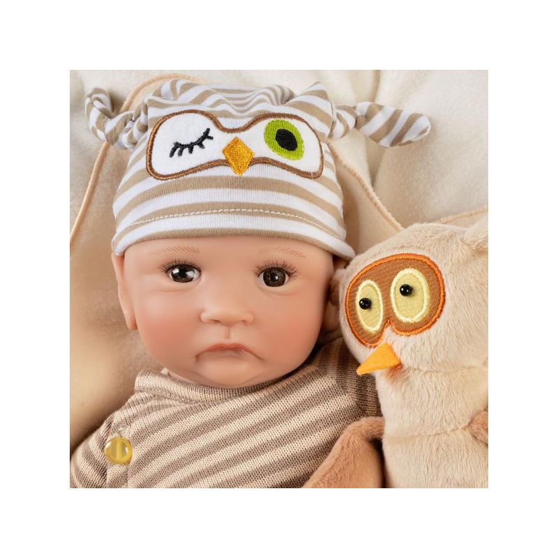 Paradise Galleries Hoot! Hoot! Baby Doll That Looks like a Real Baby, 16 inch Vinyl, Preemie Reborn Boy, Safety Tested for Age Kids 3+, 3-Piece Gift Set, 2 of 10