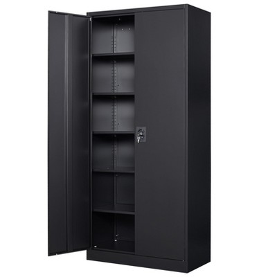 Mlezan Storage Cabinet with Locking Doors, 71" Tall 18" Deep Metal Cabinet with 5 Adjustable Shelves for Pantry, Office,  Home Kitchen Pantry Cabinets