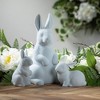 Sullivans 5.5" & 4.25" Blue Velveteen Bunny Set of 2, Ceramic - 3 of 3
