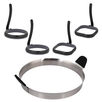 Blackstone Stainless Steel Omelette and Egg Rings: Dishwasher-Safe, Heat-Resistant, Grill Cookware Set