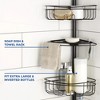 ATTOP 4 Tier Steel Tension Pole Shower Caddy with 3 Baskets & Soap Tray Shelf, Oil-Rubbed Bronze - 2 of 4