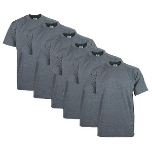 6 Pack Pro Club Men's Heavyweight Short Sleeve Tee T-Shirt - 1 of 4
