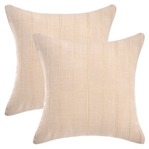 REGALWOVEN Linen Fade-Resistant Soft Solid Minimalist Neutral Throw Pillow Covers 2 Pcs - 1 of 4